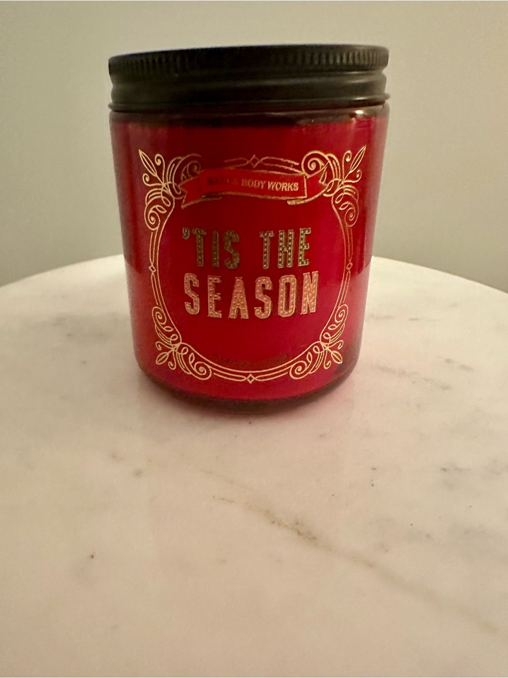 Bath & Body Works ’Tis the Season Single Wick Candle 7 oz Unburned LE Packaging